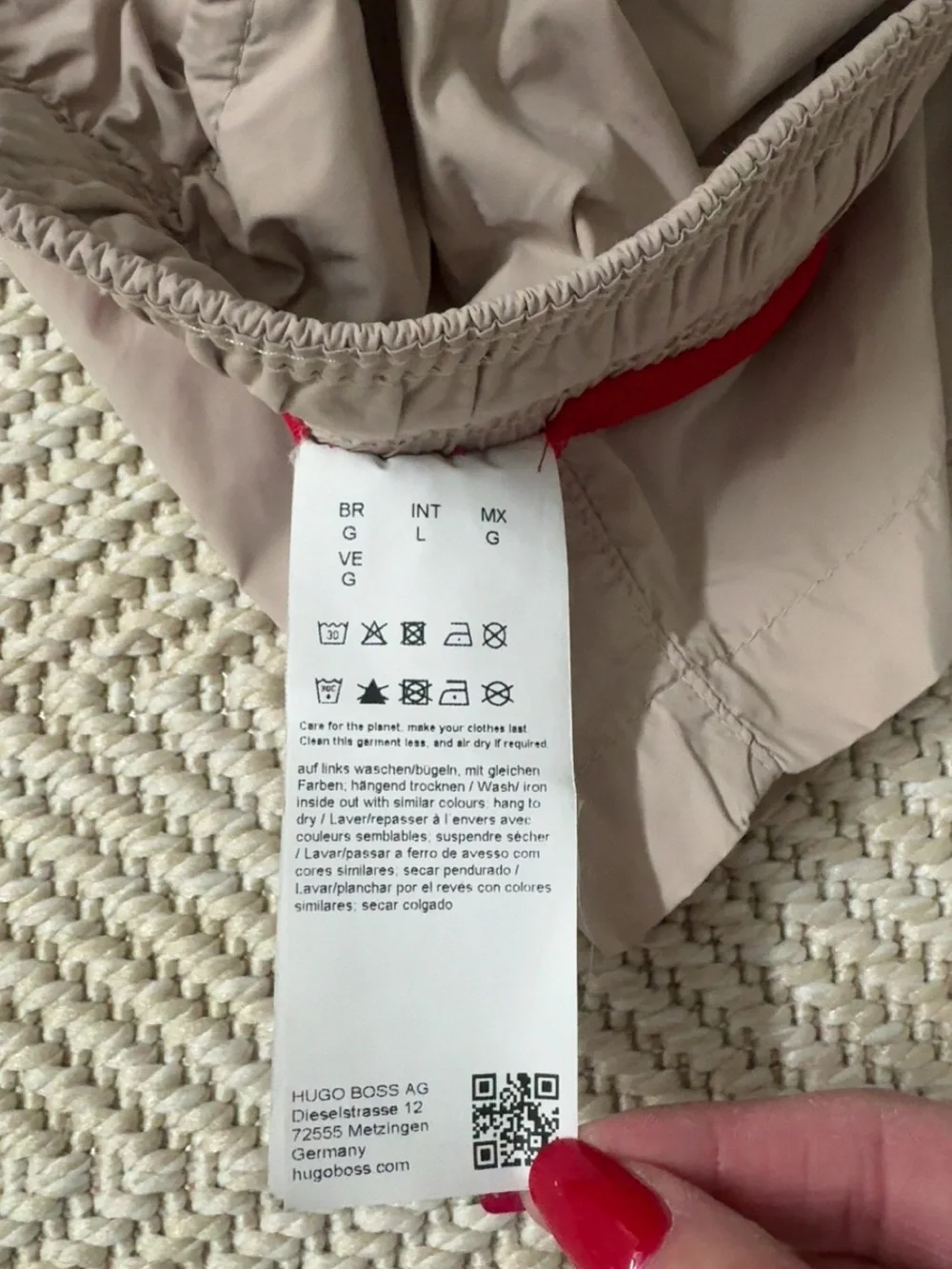 HUGO Haiti Light Beige Swim Shorts‎